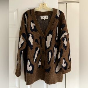 Pink Martini Maighan Cardi - Animal Print Sweater Cardigan - Women’s Medium